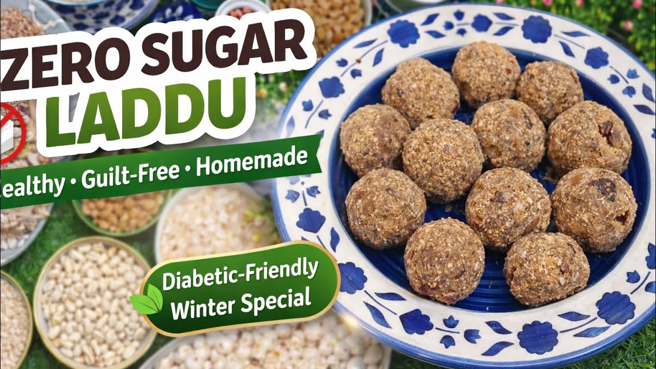 Zero Sugar Laddu Recipe | Healthy Winter Laddu Without Sugar | Guilt-Free Sweets