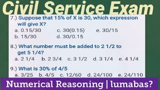 Civil Service Exam Numerical Reasoning | lumabas dati part3