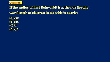 If the radius of first Bohr orbit is x, then de Broglie wavelength of electron in 3rd orbit is near