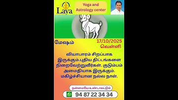 ♈ மேஷம் (Mesha Rasi)பலன் 🔥 நம்பிக்கையுடன் முன்னேறுங்கள் 💫 #மேஷம் #தினபலன் #RasiPalan #TamilShorts