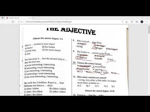 Dəyanət Liseyi.The Adjective. Sifət heç bu qədər asan olmamışdır...