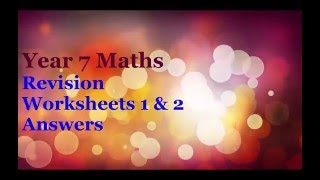 year 7 maths revision end of year exam worksheet 01 ver2 youtube