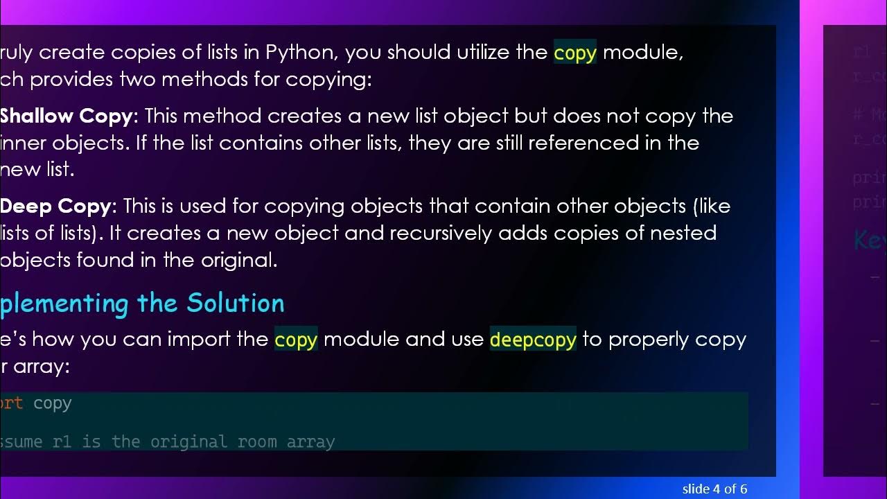 Fixing the Array Copies Issue in Python: A Developer's Guide - YouTube
