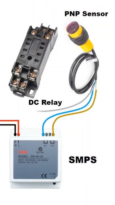 PNP proximity sensor wiring connection with relay #instrumentation # ...