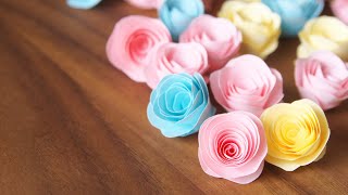 超簡単！カラーコピー用紙を巻いて作るバラの花の作り方 DIY How to Make Paper Roses