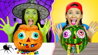 HALLOWEEN FOOD vs REAL FOOD CHALLENGE by Pico Pocky!