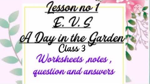 A day in the Garden Class 3 EVS Worksheets, notes , question and answers