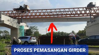 PEMASANGAN GIRDER TOL JOGJA BAWEN KAWASAN MARGOKATON SEYEGAN SLEMAN