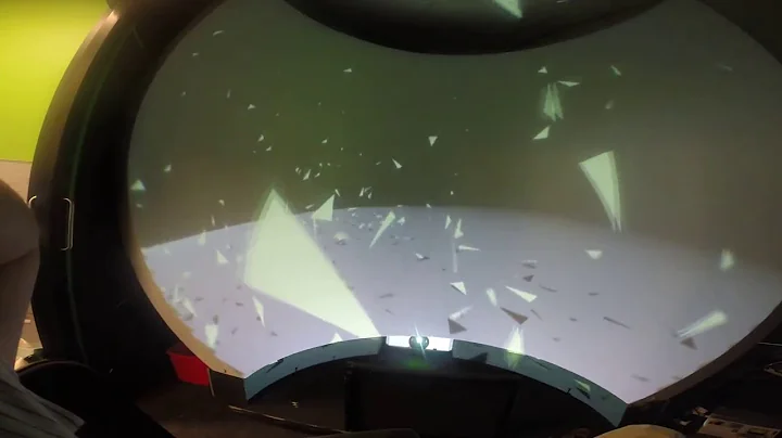 Simple simulation of objects flying on half-sphere dome