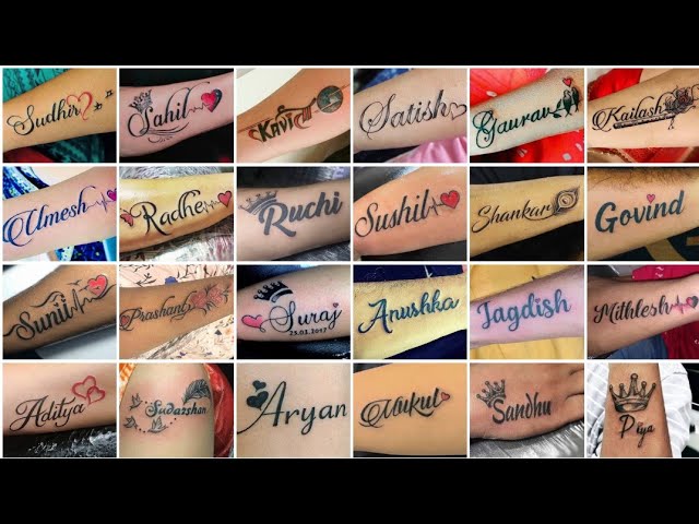 Very popular boys and girls name tattoo designs