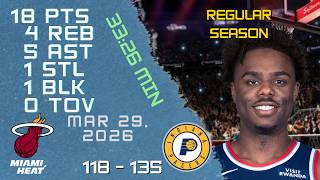 Kobe Brown Player Full High Lowlights Vs Heat 29 03 2026 Nba Regular Season Game