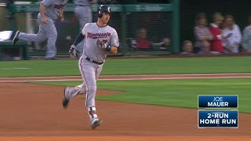 MIN@LAA: Mauer drills two-run shot to left-center
