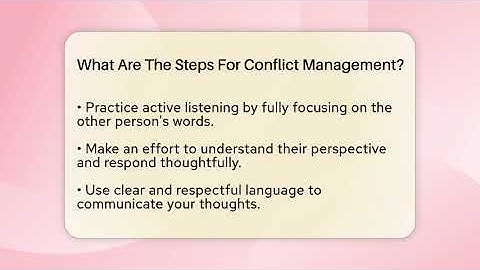 What Are The Steps For Conflict Management? - The Personal Growth Path