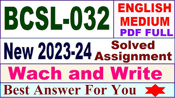 bcs 032 solved assignment 2023-24 / bcs 032 solved assignment 2024 /ignou bca 3rd sem bcs032 2023-24