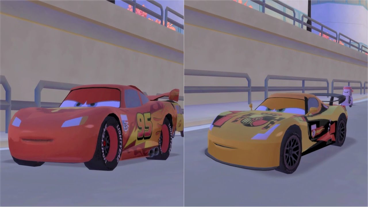 Disney Pixar Cars 2 Lightning McQueen vs Miguel Camino Race - YouTube