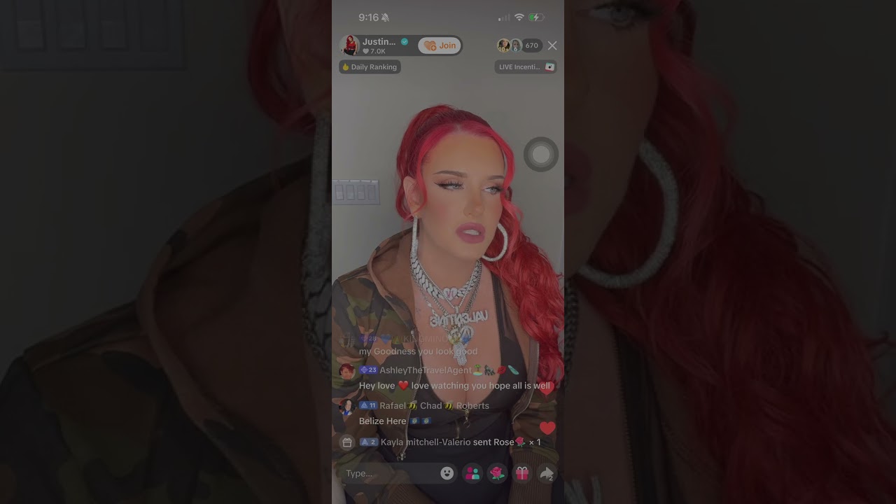 Justina valentine TikTok live