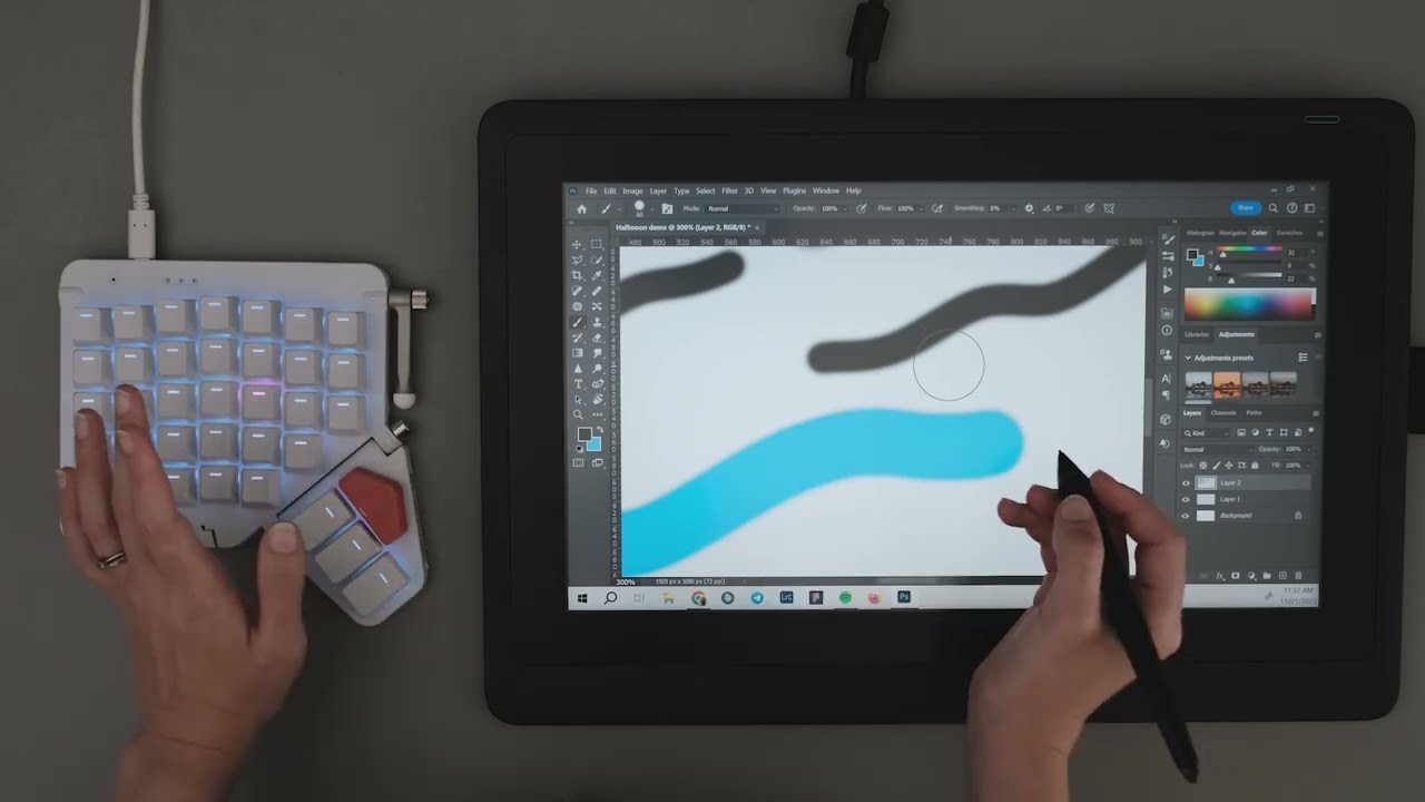 The Halfmoon - programmable macro pad for photographers and artists