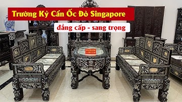 VẠN NGƯỜI MÊ Bộ Trường Kỷ Khảm Ốc Đỏ Lửa Singapore Lối Nam Thành LONG | Đồ Gỗ Mai Toàn