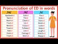 Ed ending words  how to pronounce words ending in ed  id d t sound  learn with examples