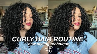 CURLY HAIR ROUTINE 🦋: 3a/3b curls, trying new styling technique for MAJOR definition??