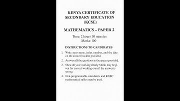 KCSE MATHS 2026 PREDICTED PAPER 1 (A)