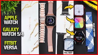Galaxy Watch 5/4, Apple watch Series 8/7/6 (case) & Fitbit Smartwatch Wrist band