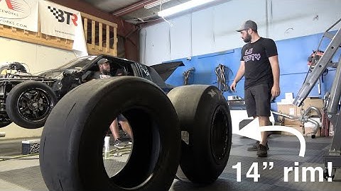 Mounting 10.5 slicks on a 14" wide rim! STREET OUTLAWS NO PREP