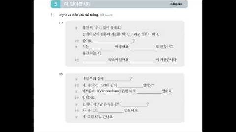 Tiếng Hàn Sơ Cấp 1 Bài 9  Nhà cửa   Luyện Nghe