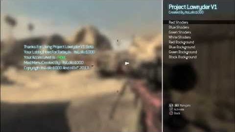 [MW2/1.14] RTE Mod Menu Low Ryder V1 + Download