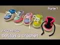 Cómo tejer zapatitos botitas escarpines bebé crochet, ganchillo - VARIOS TALLES (1/2)