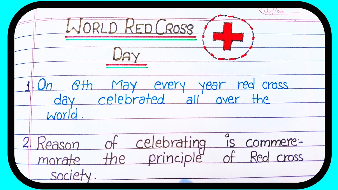 World Red Cross Day / 10 Lines Essay On World Red Cross Day/ Essay On World Red Cross Day in english