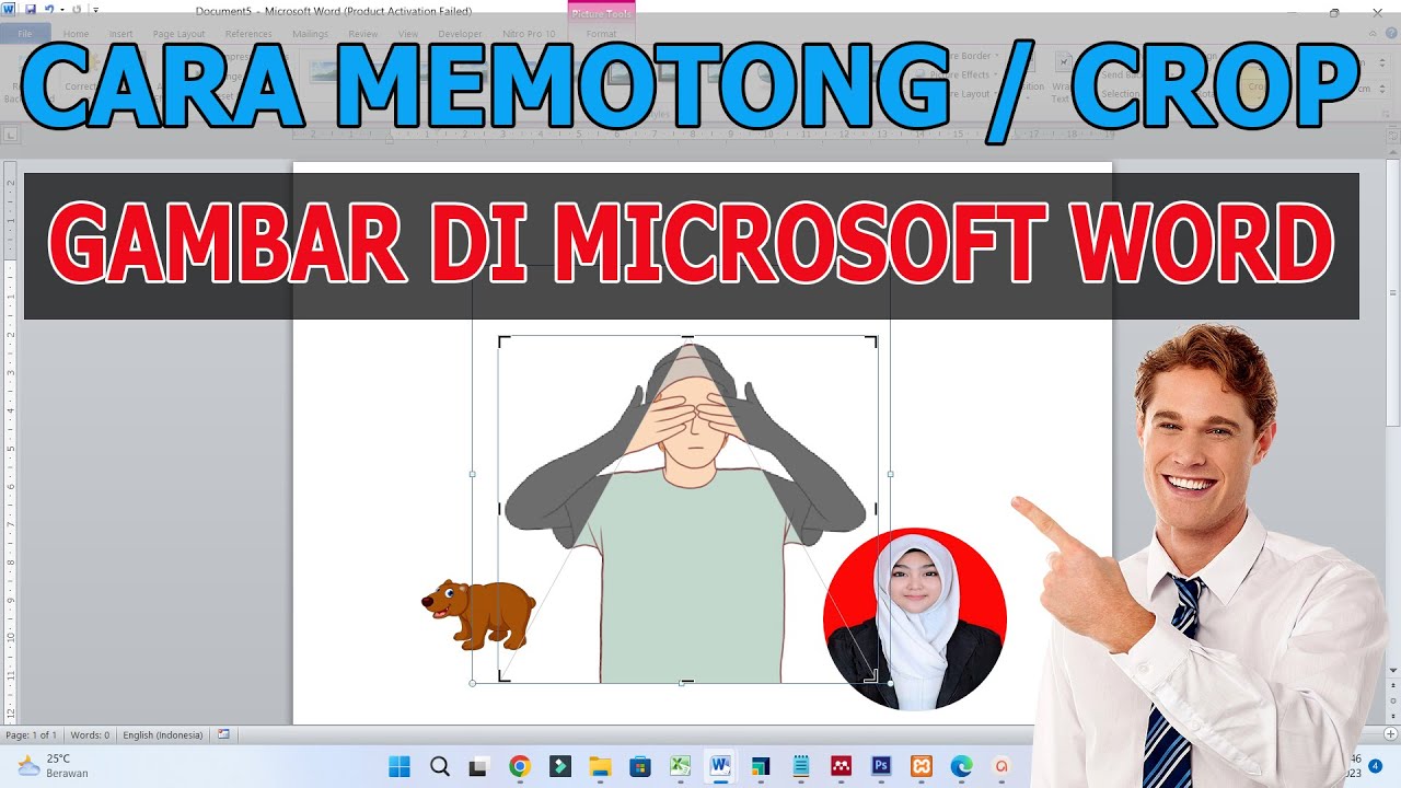 cara memotong gambar di microsoft word dengan mudah - YouTube
