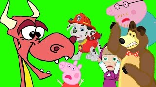 Мультик. Маша и Медведь. Свинка Пепа. Маршал Щенячий патруль Masha peppa pig funny  Paw Patrol