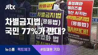 [팩트체크] 차별금지법, 국민 77%가 반대?…조사방식 보니 / JTBC 뉴스룸