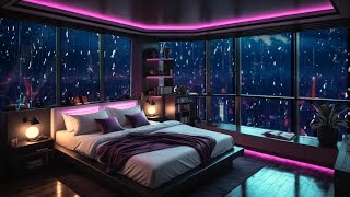 Cozy Bedroom Rain Sounds 🌧️ Deep Sleep Ambience,Warm Lamp LightFall Asleep Fast