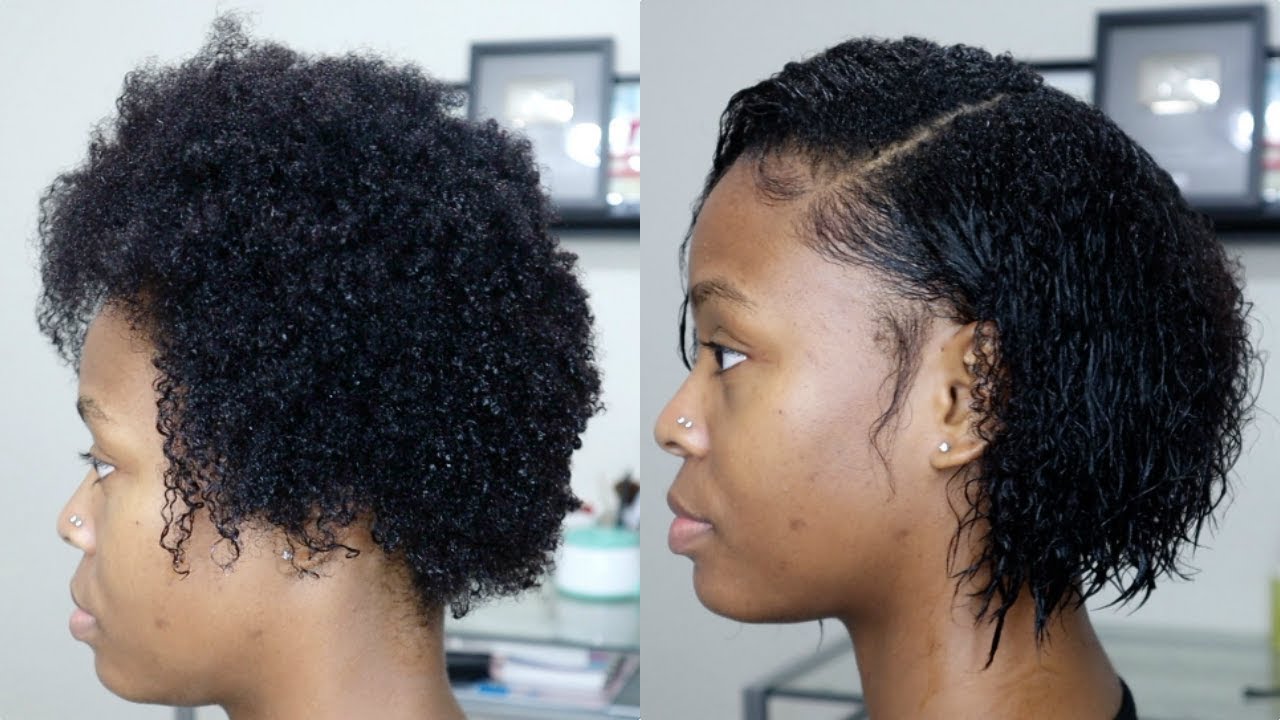 Omg I Texlaxed My Natural Hair 4b Curly Wavy Full Tutorial Youtube [ 720 x 1280 Pixel ]