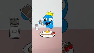 If Rainbow Friends Blue Will Eat One Pan Egg Toast Breakfast Funny Stop Motion Animation 