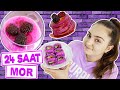 24 SAAT BOYUNCA HER ŞEY MOR!!! ( Dünyada İlk - Mor Sushi Yaptık )