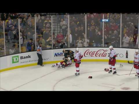Bruins-Canes fights, near brawl and more 10/3/09 HD
