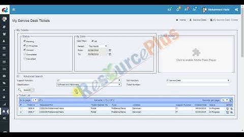 My Service desk Tickets  in ResourcePlus HRMS application?