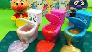 アンパンマンおもちゃアニメ トイレのもこもこモコレットとスライムであそんでみた トイキッズ❤Toy Kids animation anpanman slime toys