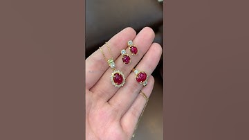 Bộ trang sức Ruby đỏ huyết kết Kim Cương 4li của anh Tuấn (Vĩnh Phúc) tặng chị nhà 😍😍