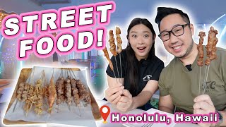 LATE NIGHT FOOD HALL! || [Honolulu, Hawaii] Street Food Skewers & More!