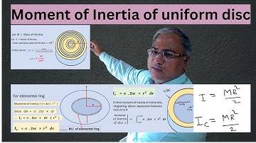 Moment of inertia of a uniform disc derivation |12th physics rotational dynamics M.I. of a disc