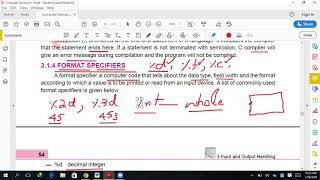 Ch#3, Input Output Handling, Format Specifier