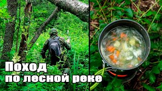 Поход по лесной реке со спиннингом в дождь,уха из окуня на природе. by О Рыбалке 1,466 views 3 years ago 26 minutes