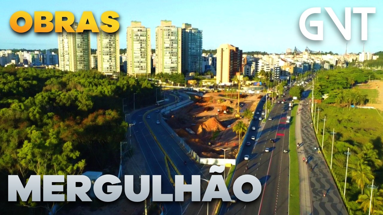 OBRAS Mergulhão de Camburi - Vitória, Espirito Santo. Passarela do Canal. Rodovia Norte-Sul