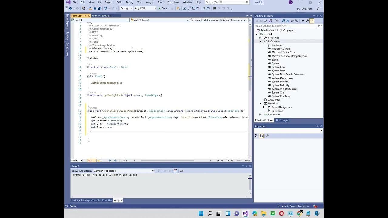 Appointment in outlook calender using winform C YouTube