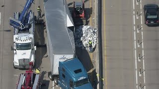 Traffic at near standstill after 18-wheeler crash on HWY 75 near Beltline