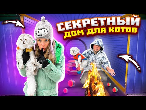 24 ЧАСА В ГАРАЖЕ С КОТОМ И СОБАКОЙ | СЕКРЕТНЫЙ ДОМ ДЛЯ КЕВИНА И БИЛЛИ